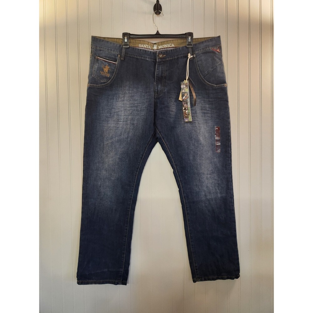 NEW SMPC Men's Blue Straight Leg High Rise Denim Jean Size 44R W44"x31"L Casual